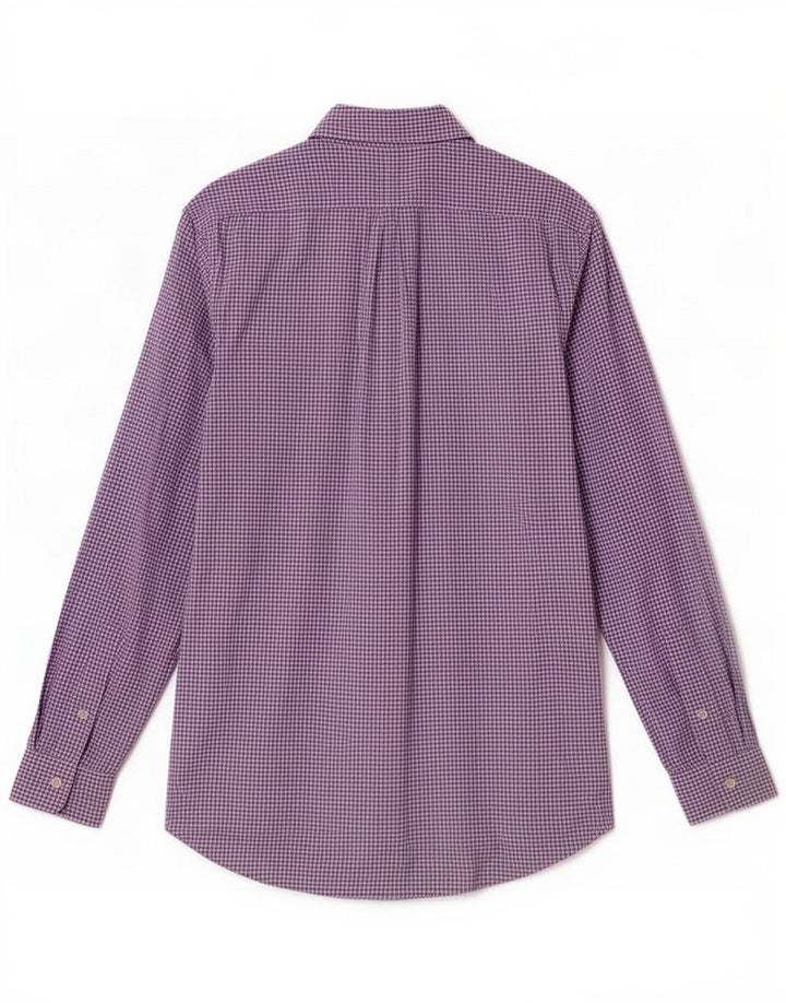 Polo Ralph Lauren Camisa masculina média roxa algodão guingão