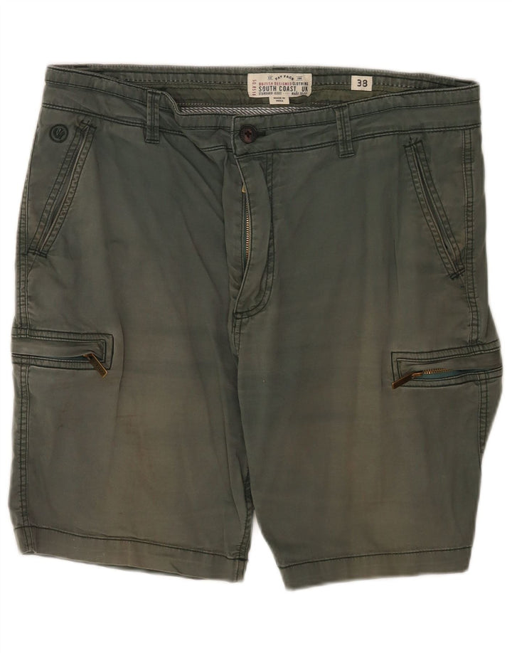 Shorts cargo regulares masculinos Fat Face W38 XL algodão verde