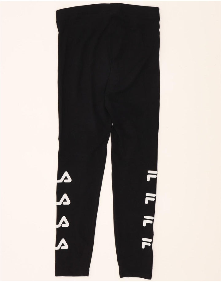 Leggings Fila Feminino UK 12 Médio Algodão Preto