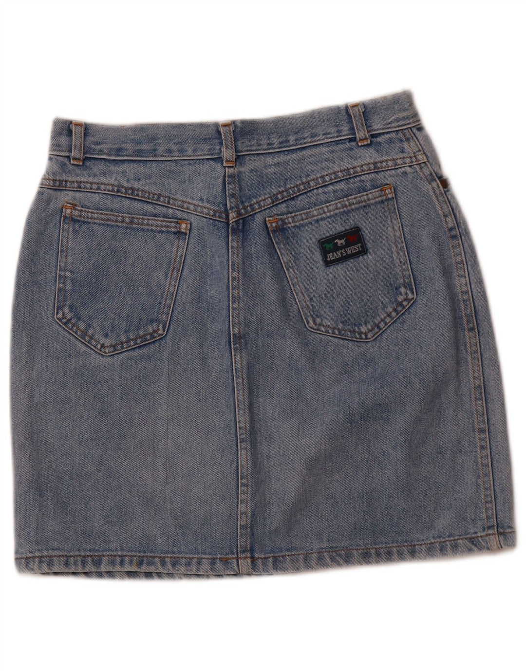 Saia jeans feminina Jean's West W28 azul médio