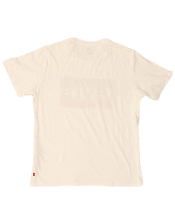 Camiseta gráfica masculina LEVI'S Top médio algodão branco