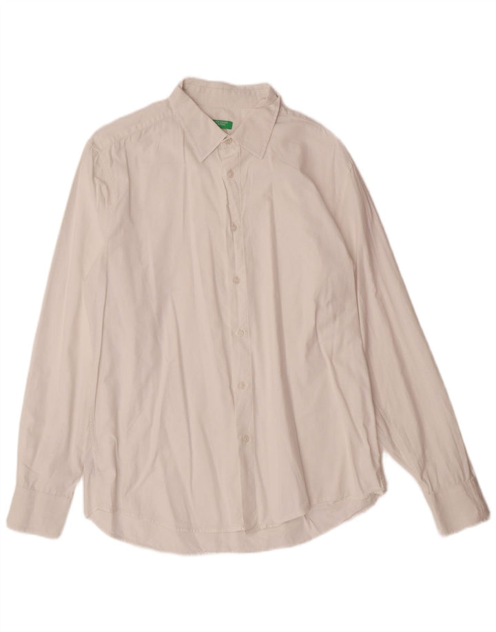 Camisa masculina BENETTON XL algodão branco