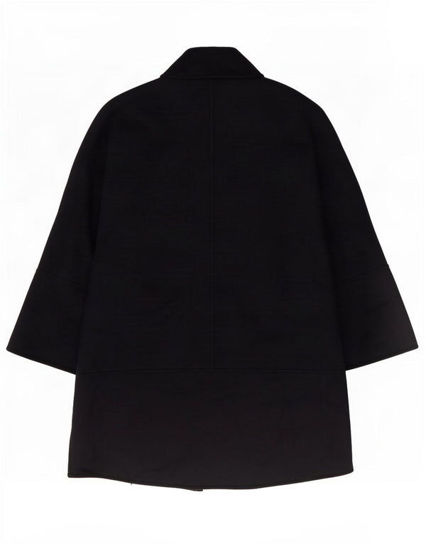 Sobretudo aberto oversized feminino Zara UK 10 pequeno lã azul marinho