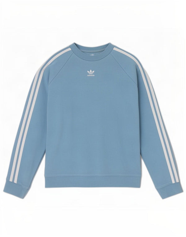 Adidas Womens Sweatshirt Jumper UK 8 Pequeno Azul Algodão