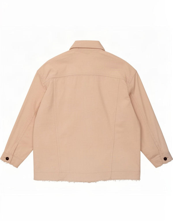 Jaqueta feminina de veludo cotelê Zara UK 14 médio off white algodão