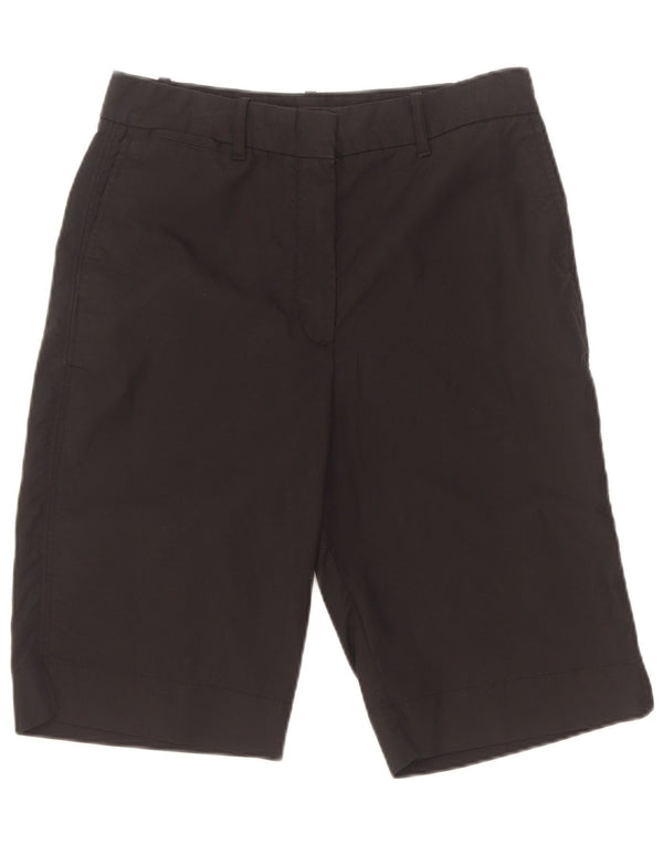 Shorts chino feminino Marks & Spencer UK 10 pequeno W28 algodão preto