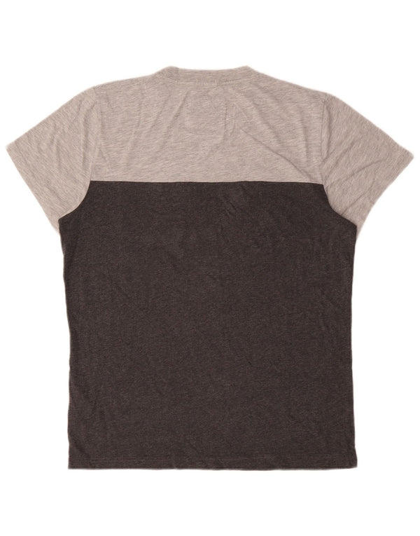 Abercrombie & Fitch Camiseta masculina Muscle Top grande cinza colorblock algodão
