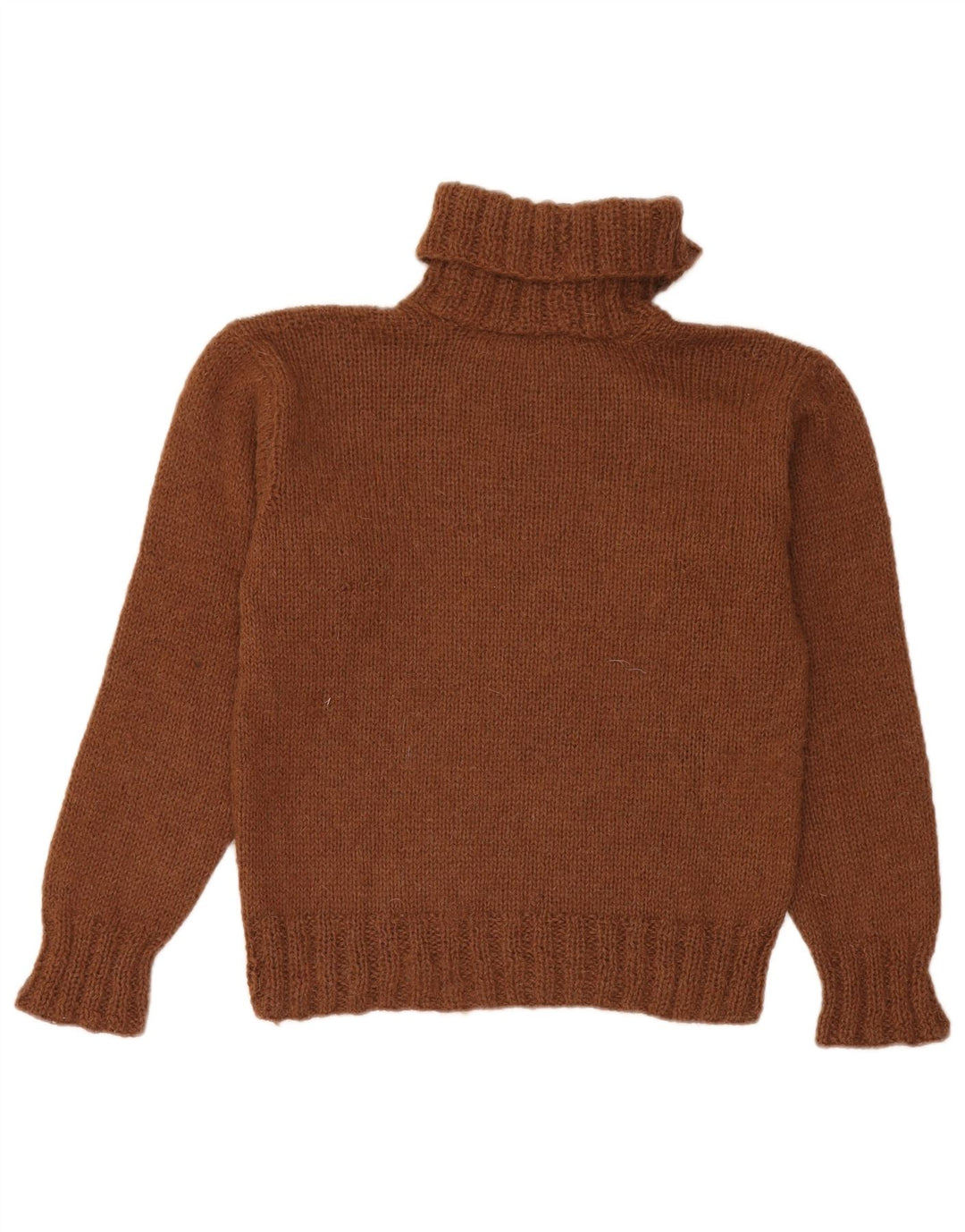 Suéter feminino vintage com gola redonda Reino Unido 12 marrom médio