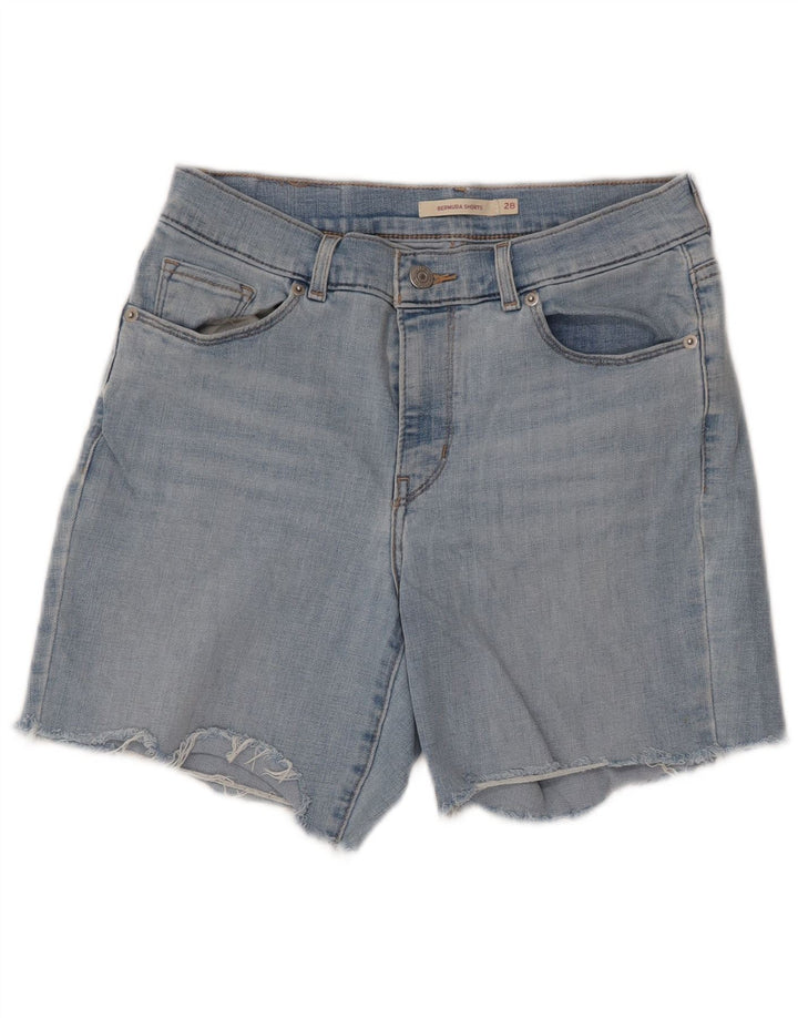 Bermuda jeans feminina LEVI'S W28 algodão azul médio