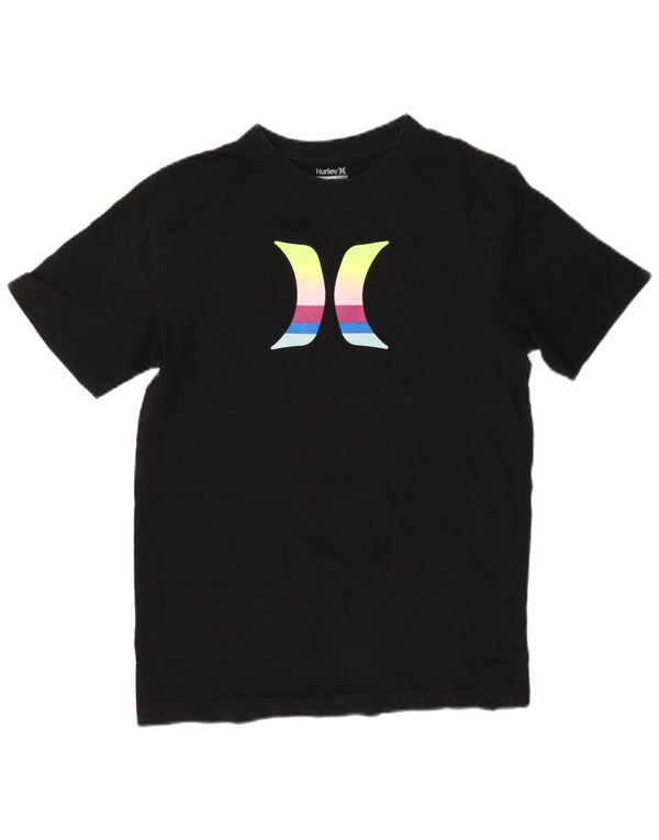 Camiseta gráfica Hurley Boys 12-13 anos algodão preto