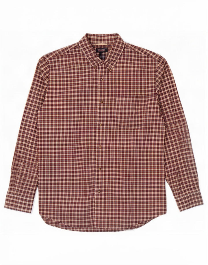 Camisa masculina Chaps 2XL algodão xadrez vermelho
