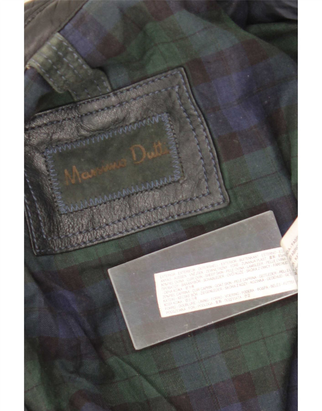 Jaqueta de couro masculina Massimo Dutti UK 42 XL pele de carneiro preta