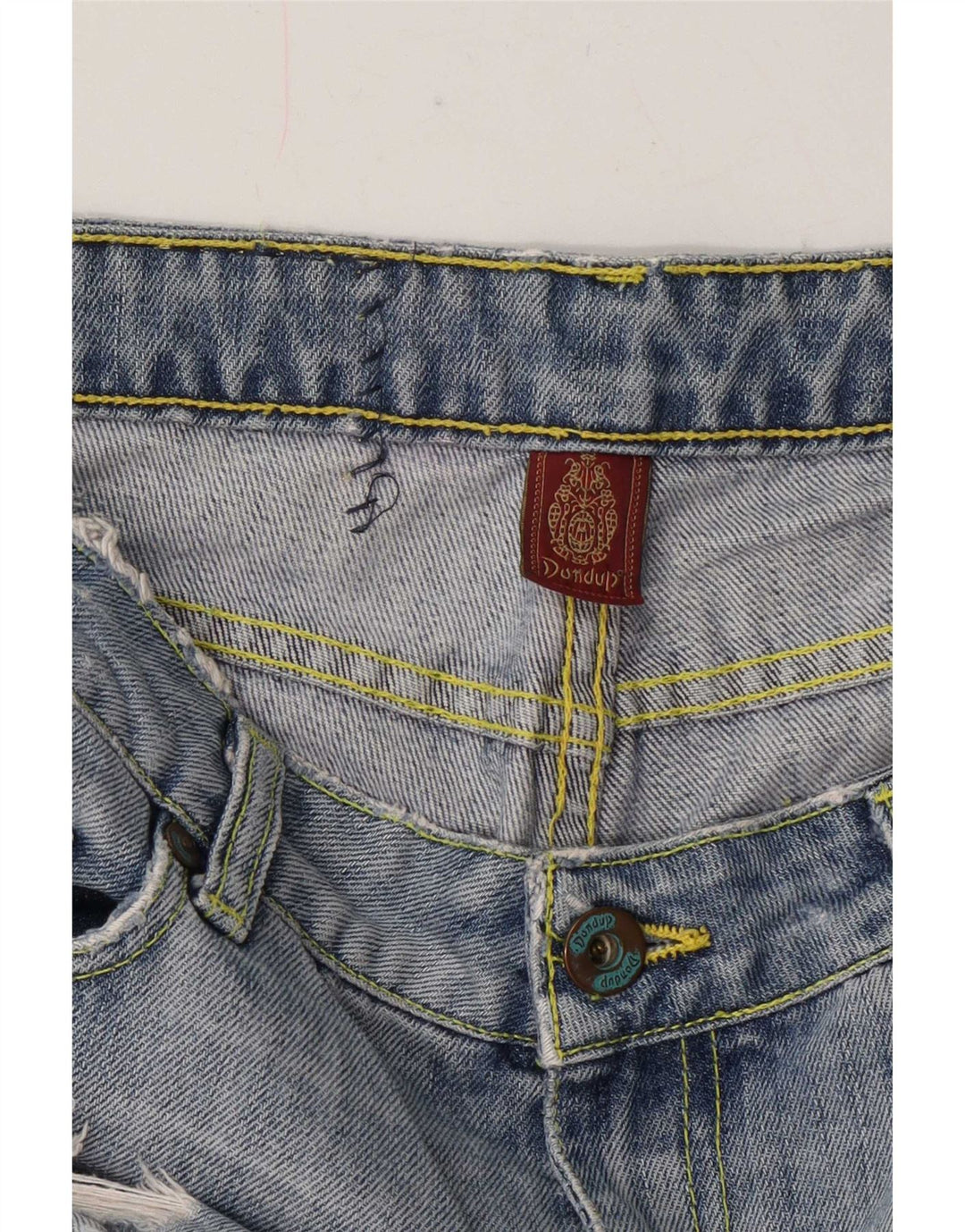 Calça jeans feminina Dondup Cargo desgastada W28 L24 azul