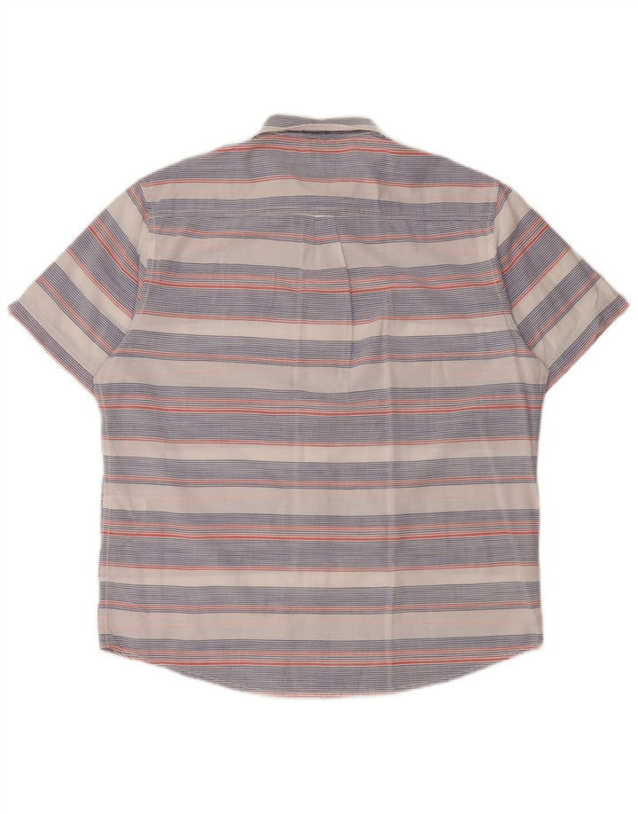 Camisa masculina de manga curta JAMES PRINGLE algodão listrado branco médio