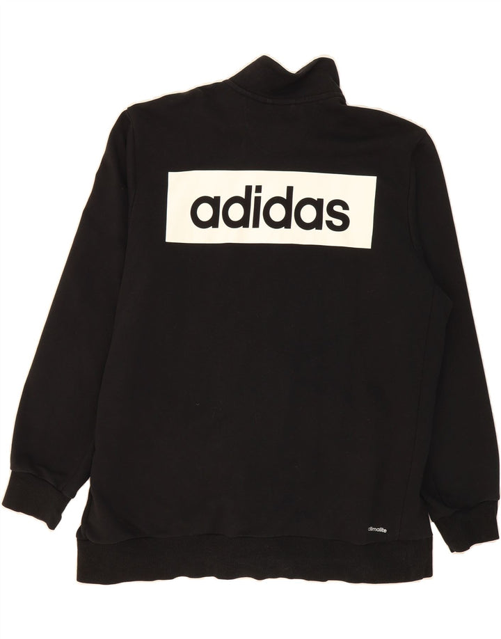 ADIDAS Mens Climalite Graphic Tracksuit Top Jacket 2XL Black Cotton Vintage Adidas and Second-Hand Adidas from Messina Hembry 
