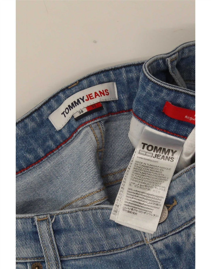 Tommy Hilfiger Masculino Regular Straight Jeans W34 L27 Azul Algodão