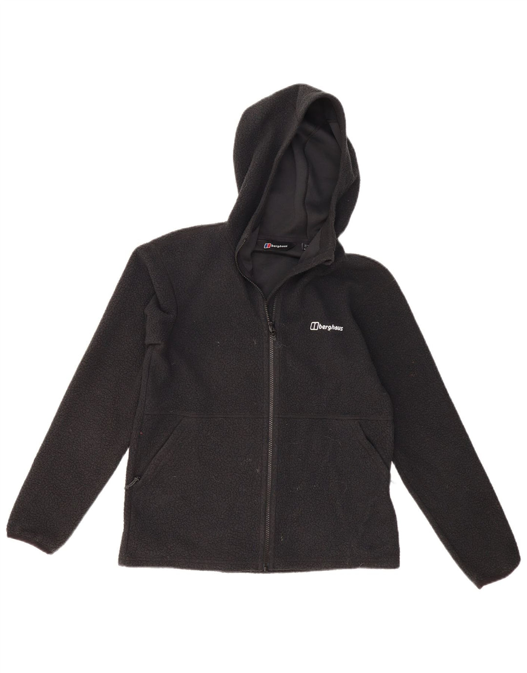 Jaqueta feminina de lã com capuz Berghaus UK 10 pequena preta