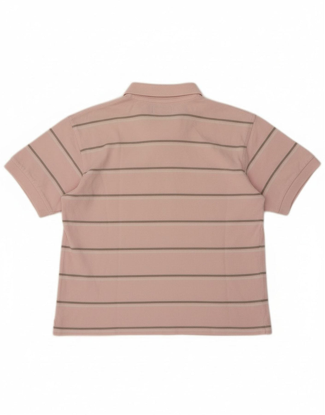 Camisa polo masculina Fred Perry 12-13 anos grande listrada rosa algodão