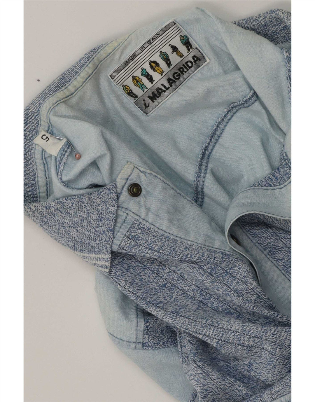 Malagrida Camisa masculina de manga curta pulôver azul médio Colourblock