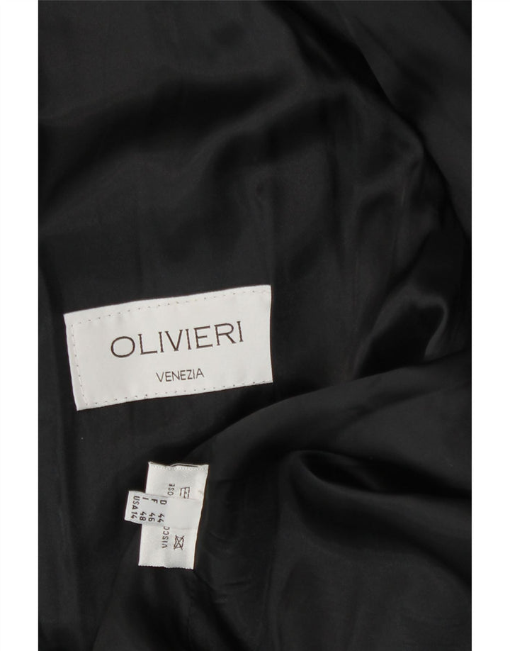 Casaco feminino de couro Venezia Olivieri IT 48 XL couro preto