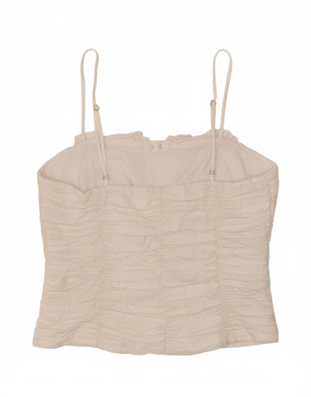 ZARA Top Cami Feminino Crop UK 16 Grande Branco