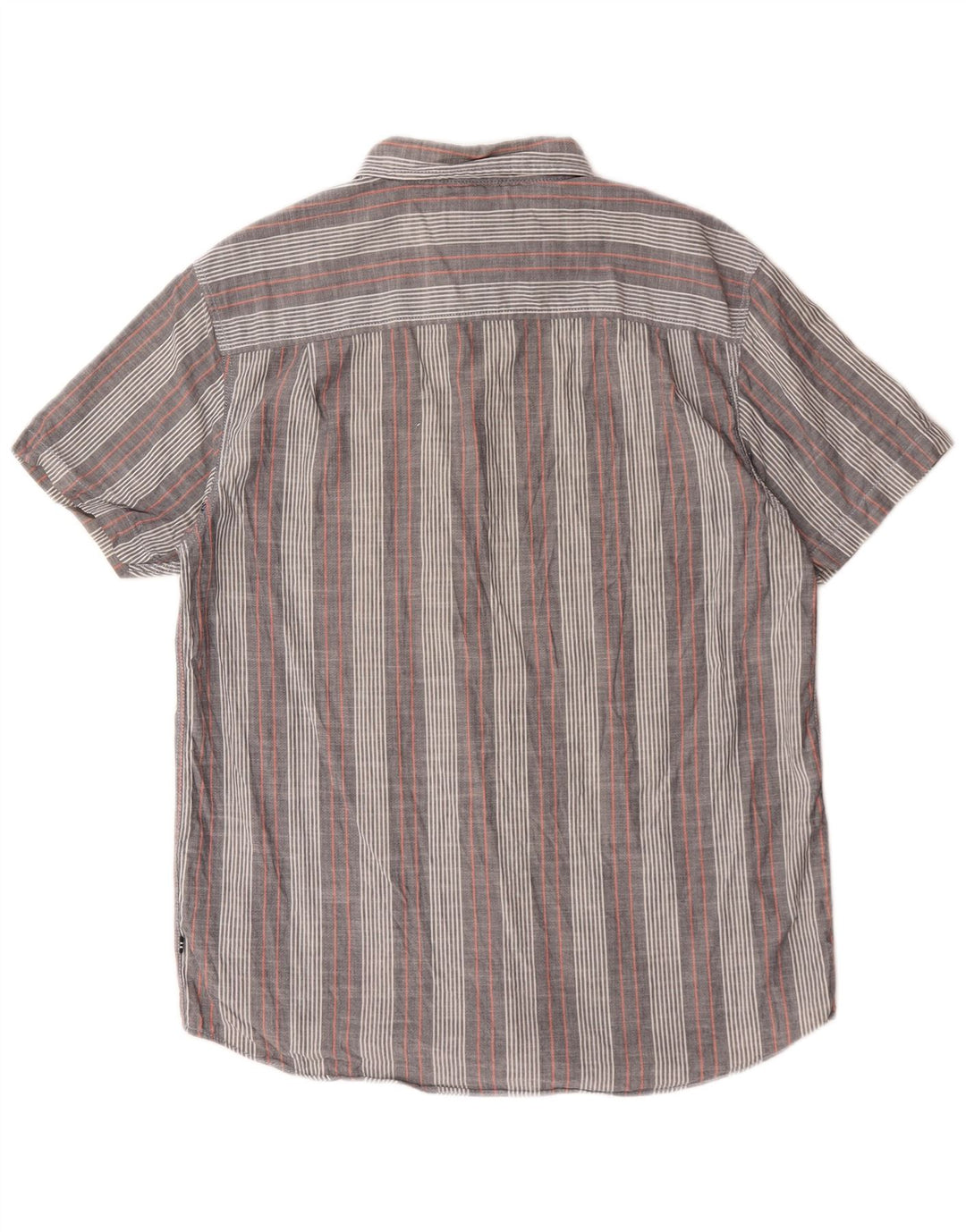 Camisa masculina de manga curta Nautica algodão listrado cinza médio