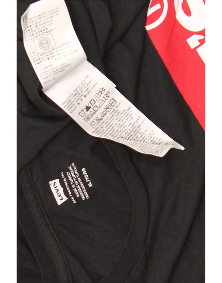 Top gráfico masculino Levi's manga comprida XL preto algodão