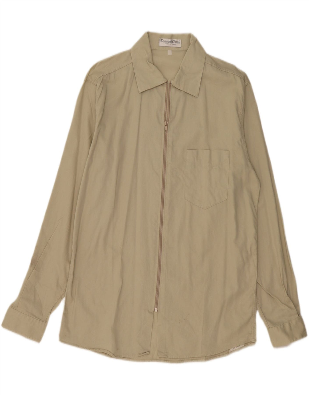 Camisa masculina VINTAGE algodão bege médio