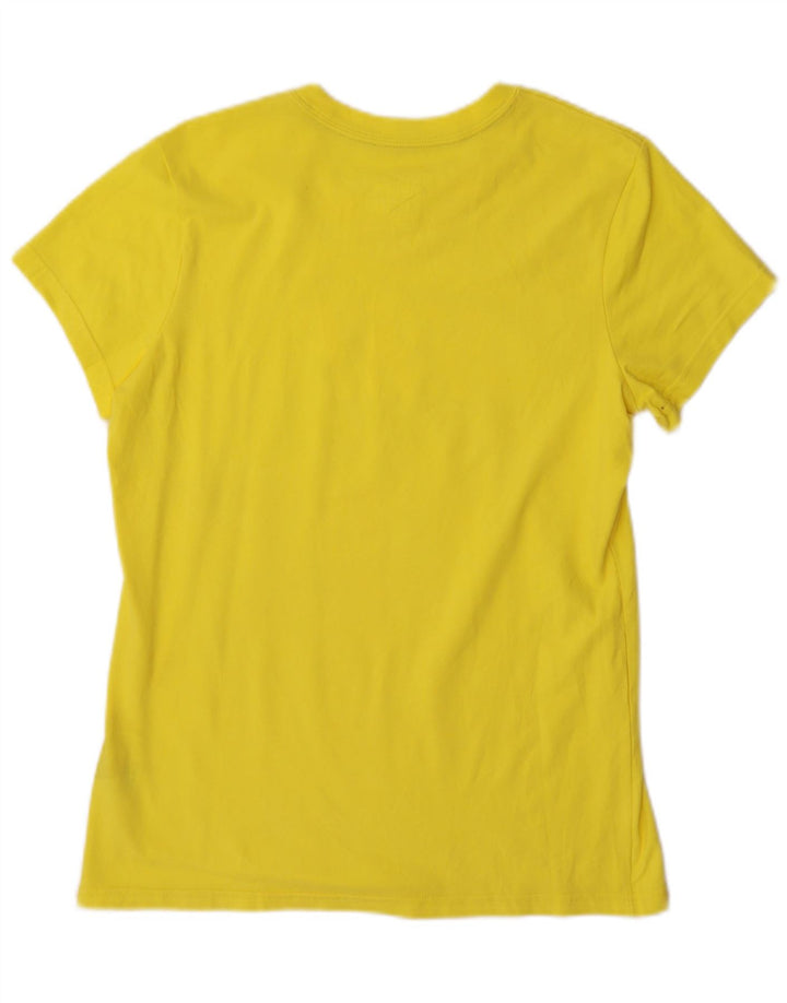 Camiseta masculina NIKE Dri Fit Graphic Top grande de algodão amarelo