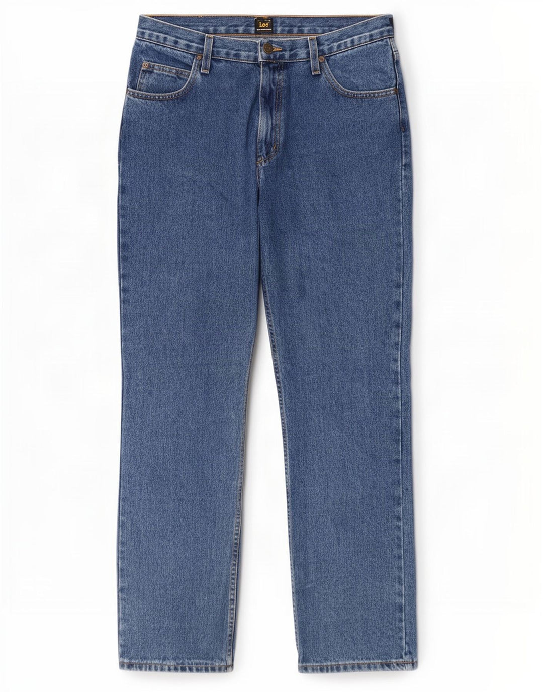 Lee Mens Brooklyn Straight Jeans W34 L32 Azul Algodão