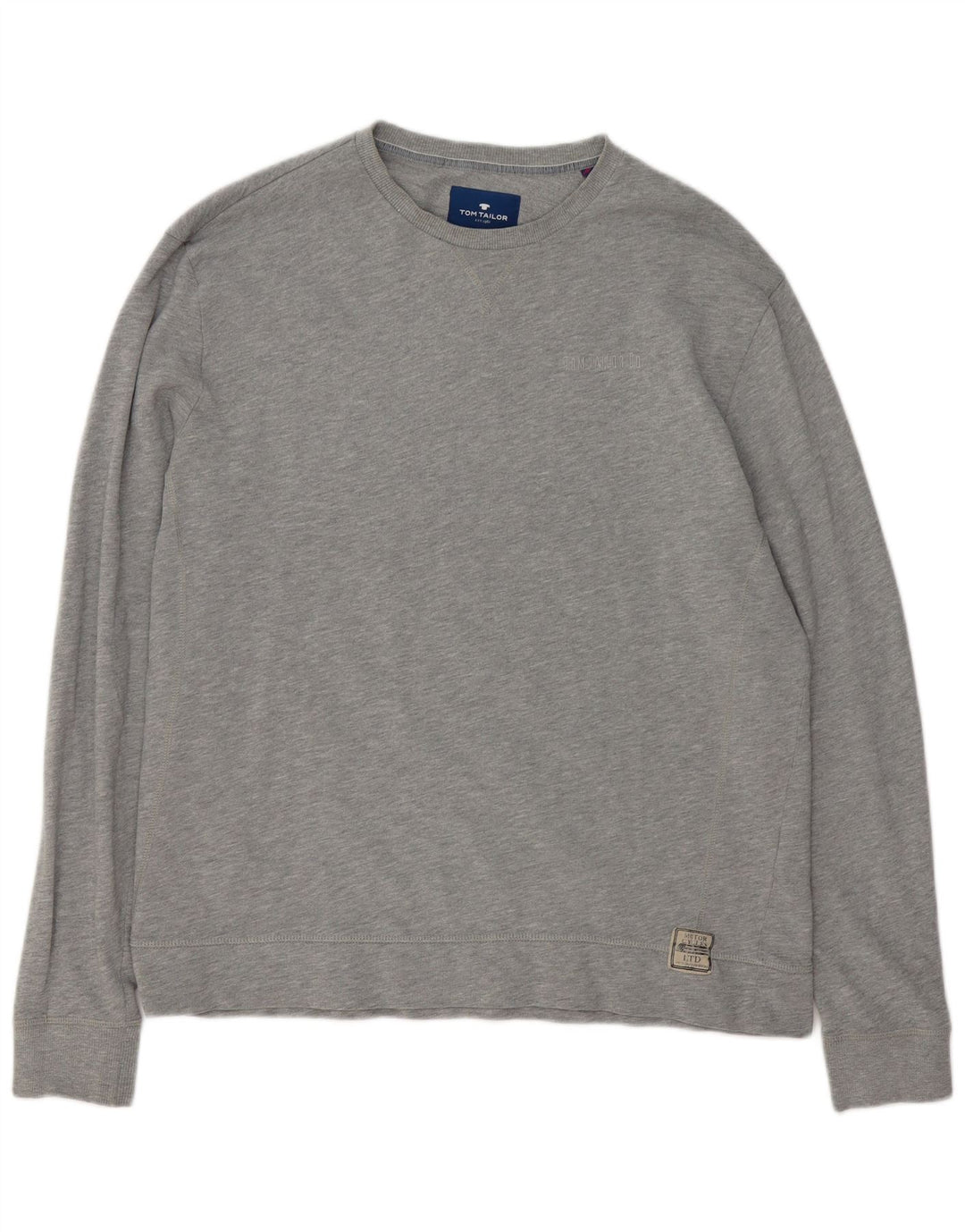 Tom Tailor moletom masculino jumper 2XL algodão manchado cinza