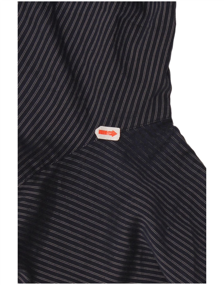 Camisa masculina Armani xadrez regular fit grande poliéster listrado azul marinho