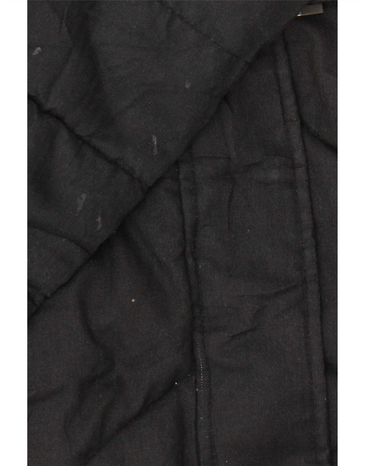 Casaco acolchoado feminino Barbour UK 14 grande espinha de peixe preto
