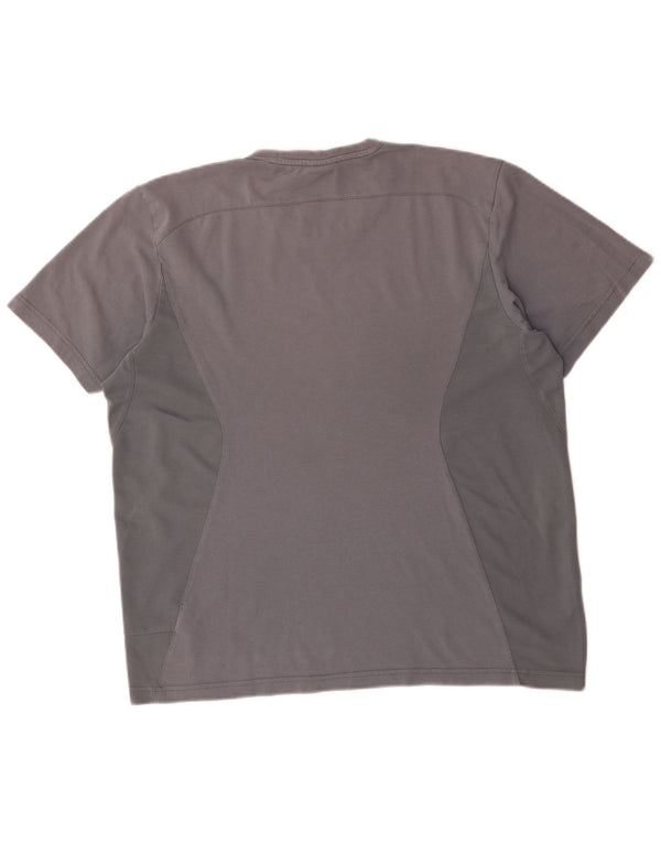 Adidas Mens Camiseta Top Grande Algodão Cinza