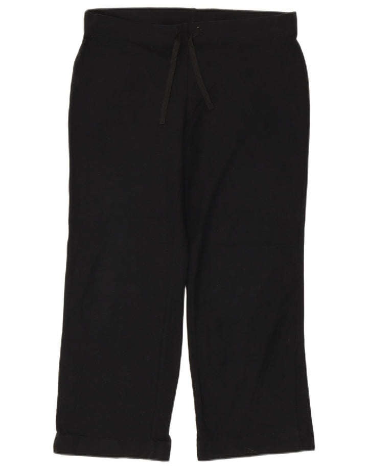 Calça de treino capri feminina Marks & Spencer Reino Unido 12 algodão preto médio