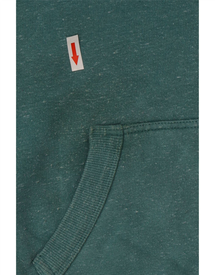 Suéter masculino Superdry com capuz e zíper, algodão manchado verde médio