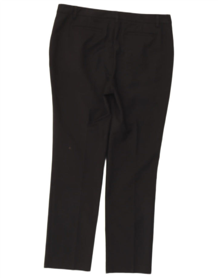 Calça feminina REISS Slim Suit UK 14 grande W33 L27 algodão preto