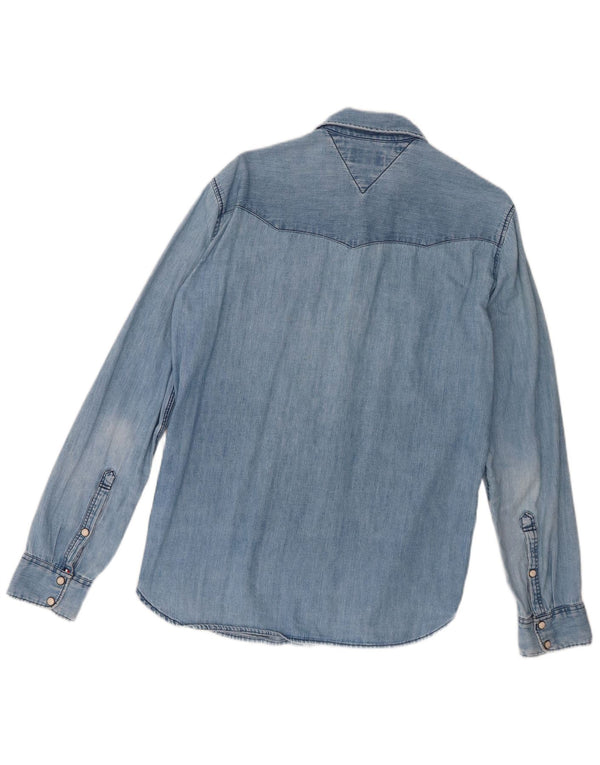 Tommy Hilfiger Mens Denim Shirt Small Blue Cotton