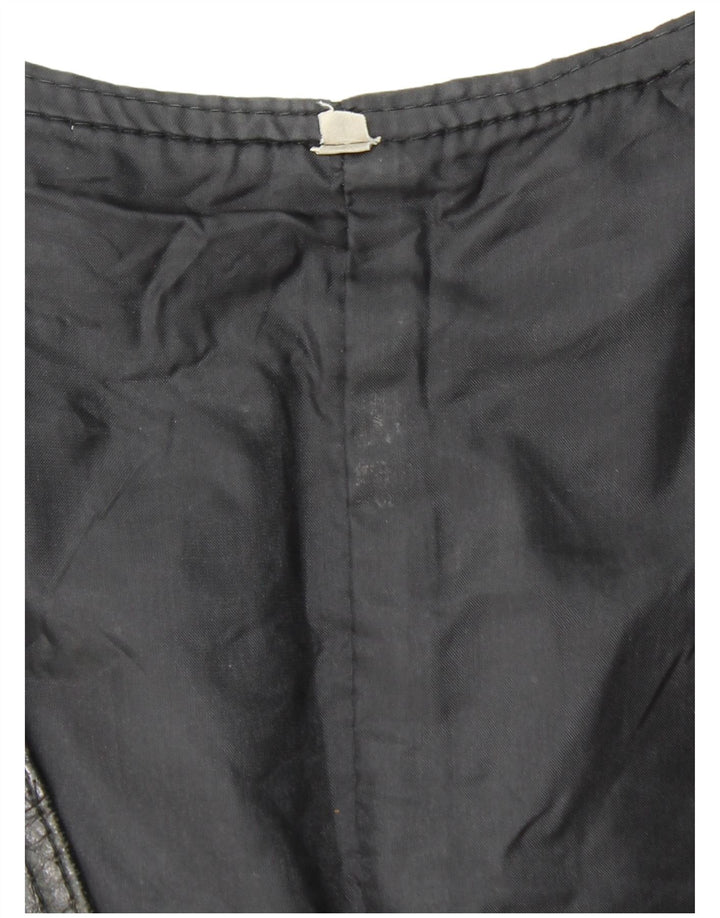 Colete de couro masculino VINTAGE médio preto patchwork