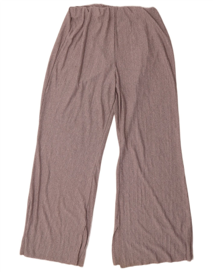 Calça feminina Zara Flare casual grande W34 L32 cinza poliéster