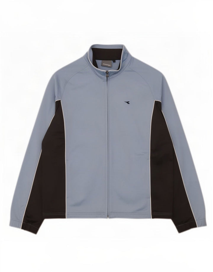Diadora Womens Tracksuit Top Jacket UK 16 Grande Azul Colourblock Poliéster