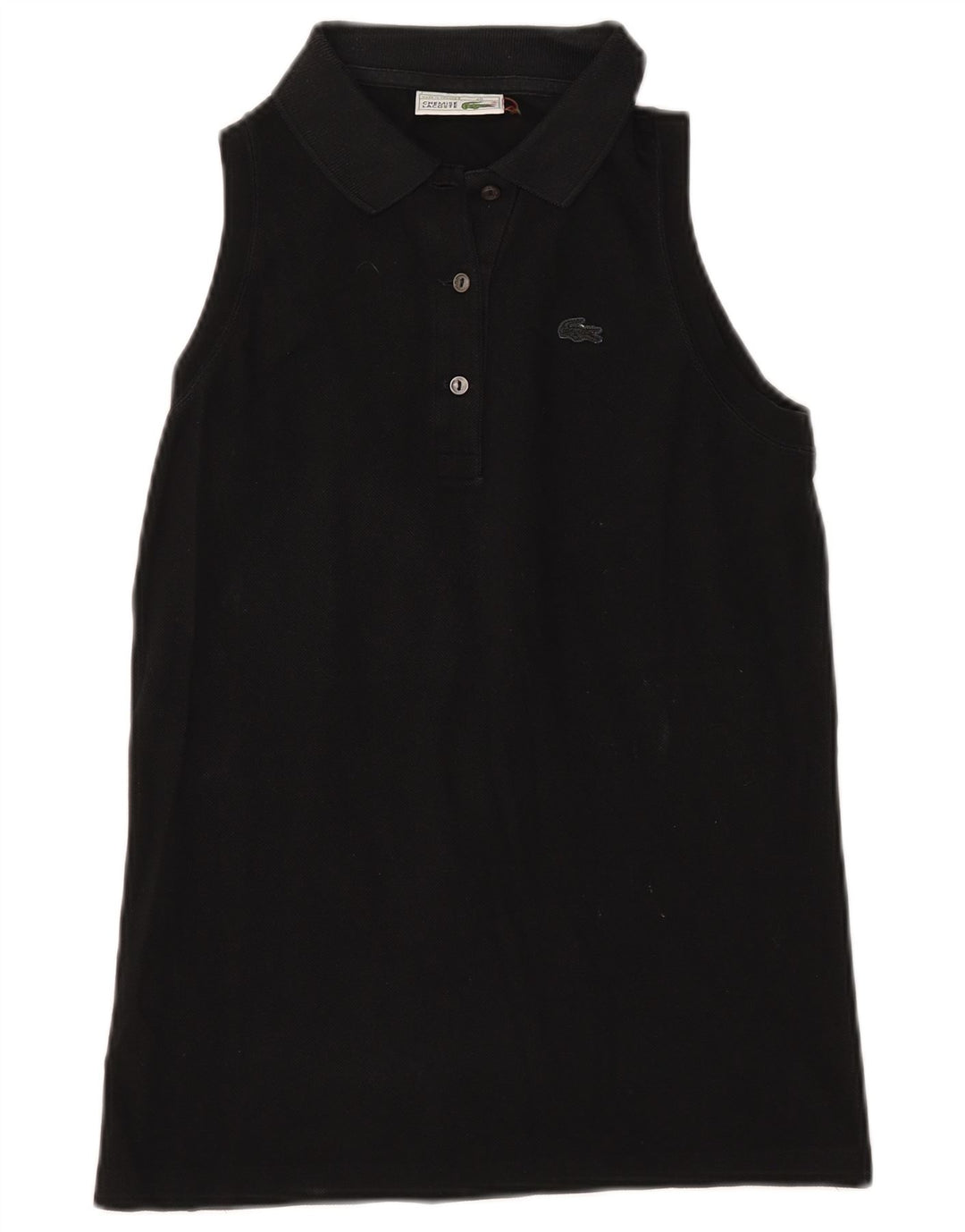 Camisa polo feminina sem mangas Lacoste tamanho 40 algodão preto médio