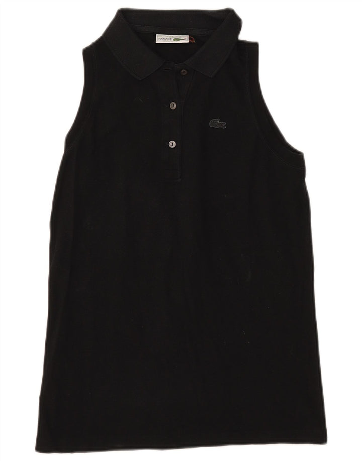 Camisa polo feminina sem mangas Lacoste tamanho 40 algodão preto médio