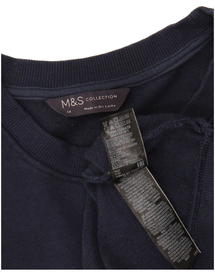 Suéter feminino MARKS & SPENCER UK 14 médio azul marinho algodão