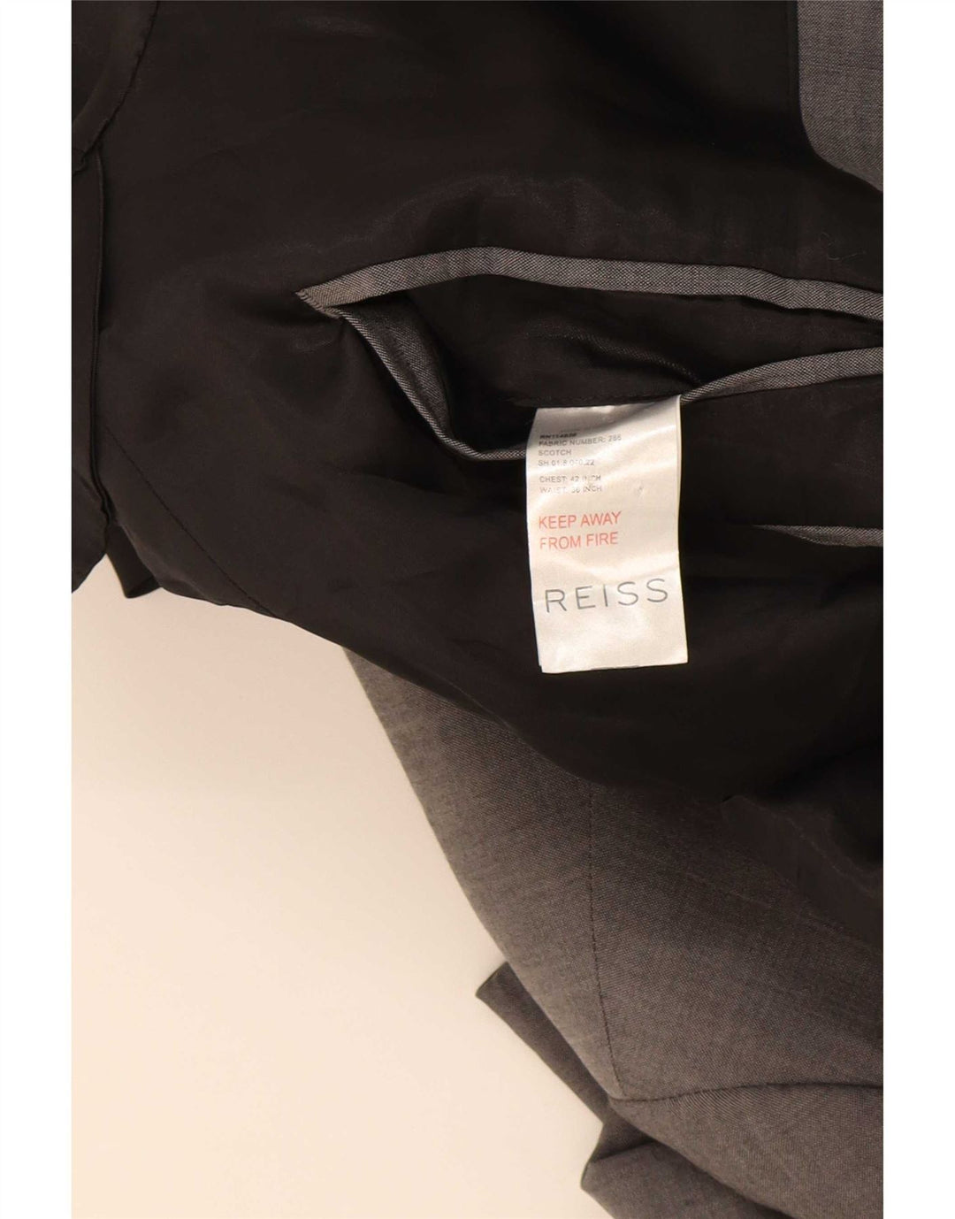 Jaqueta Blazer Masculina Reiss com 1 Botão Reino Unido 42 XL Lã Cinza