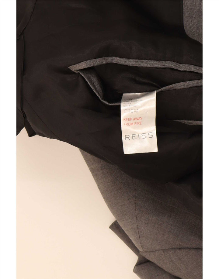 Jaqueta Blazer Masculina Reiss com 1 Botão Reino Unido 42 XL Lã Cinza