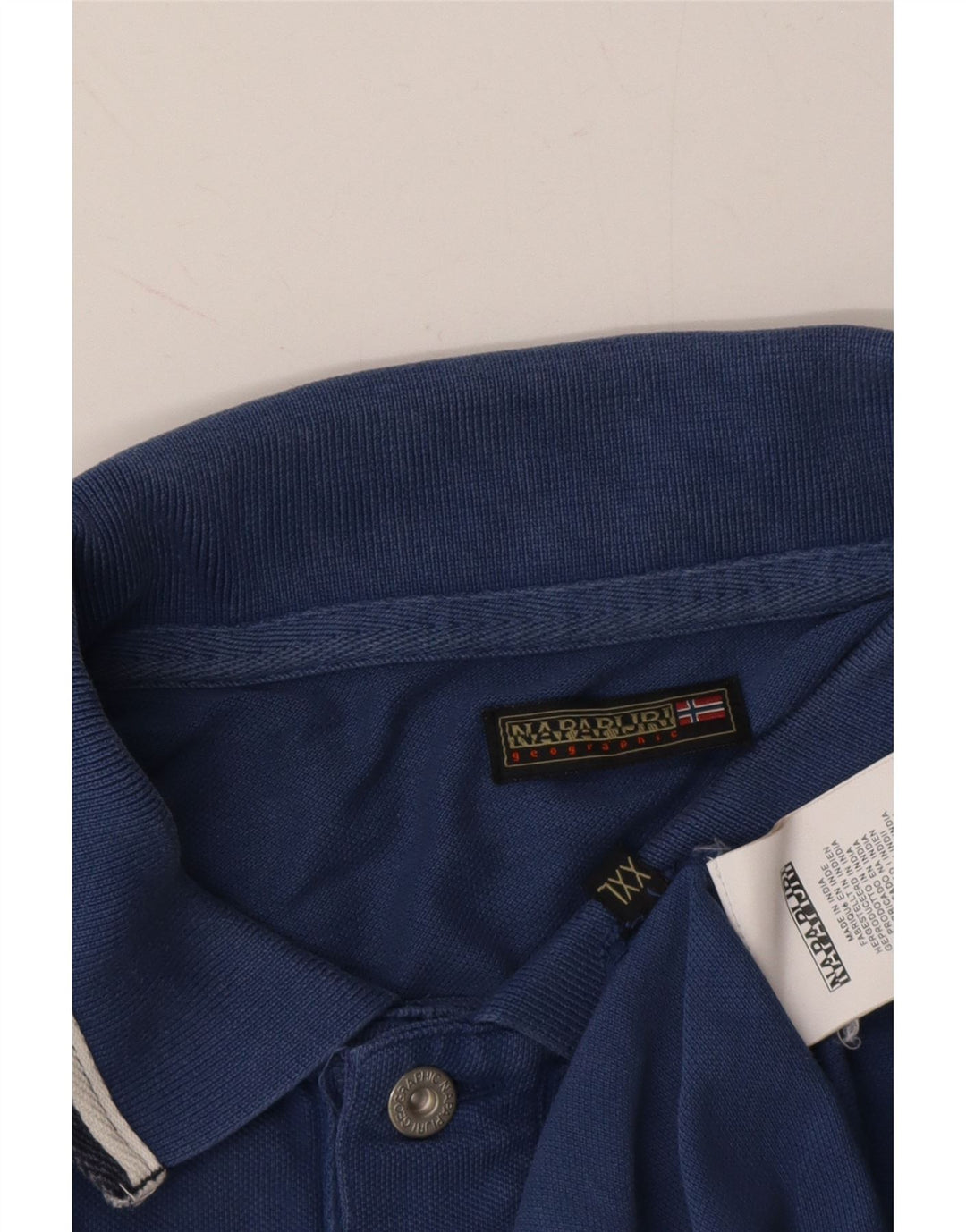 NAPAPIJRI Mens Polo Shirt 2XL Blue Cotton Vintage Napapijri and Second-Hand Napapijri from Messina Hembry 