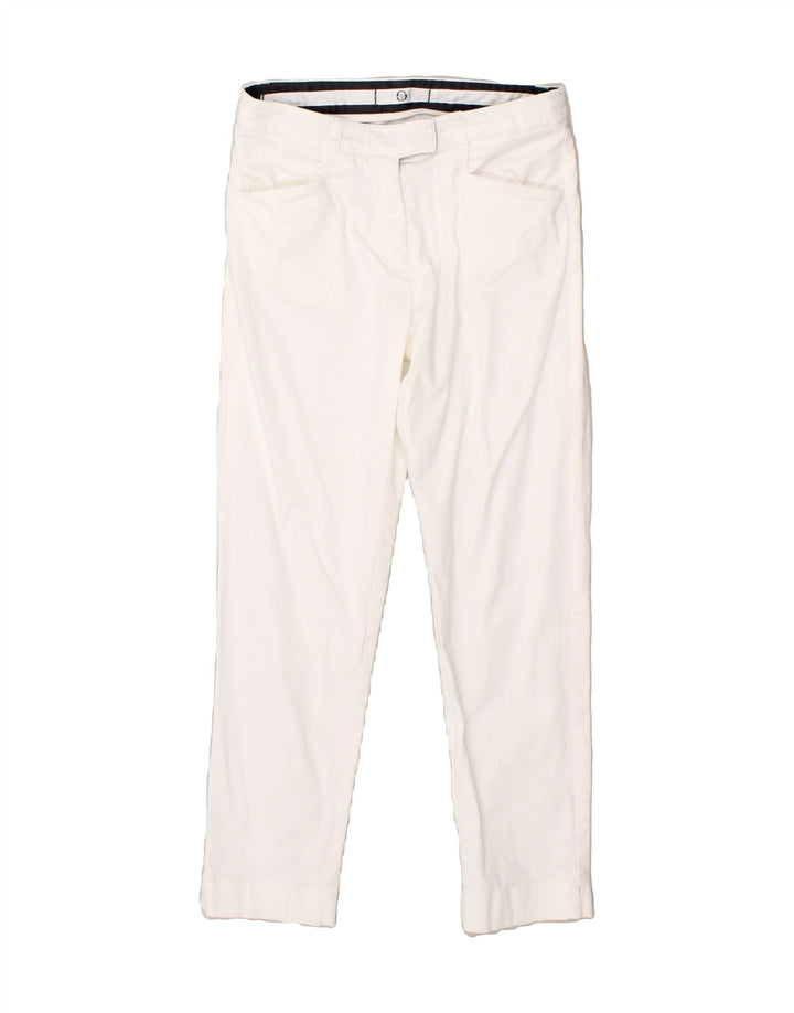 SERGIO TACCHINI Womens Slim Casual Trousers W28 L26  White Cotton Vintage Sergio Tacchini and Second-Hand Sergio Tacchini from Messina Hembry 