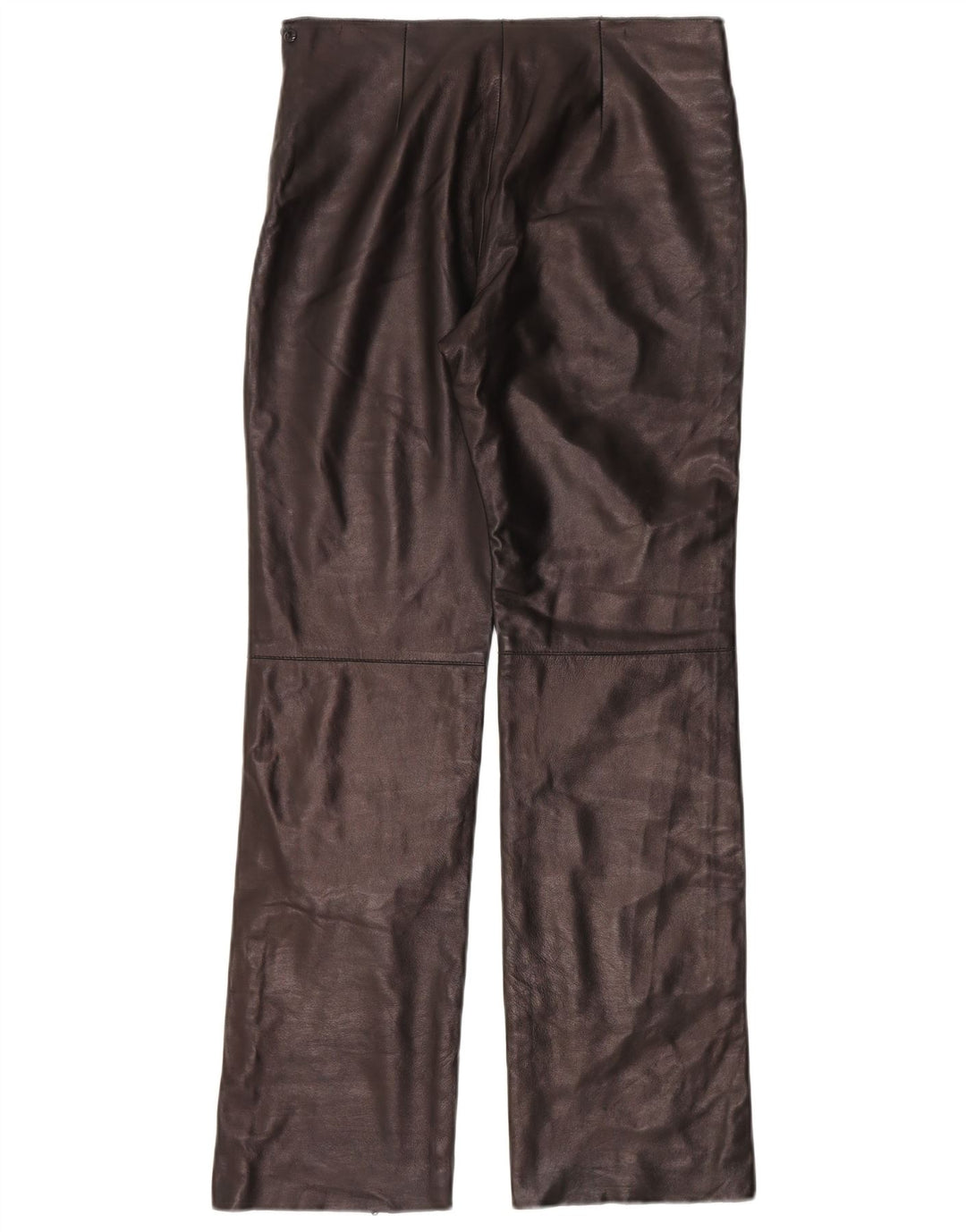 Calça feminina de couro reto Gian Mori W30 L30 couro marrom