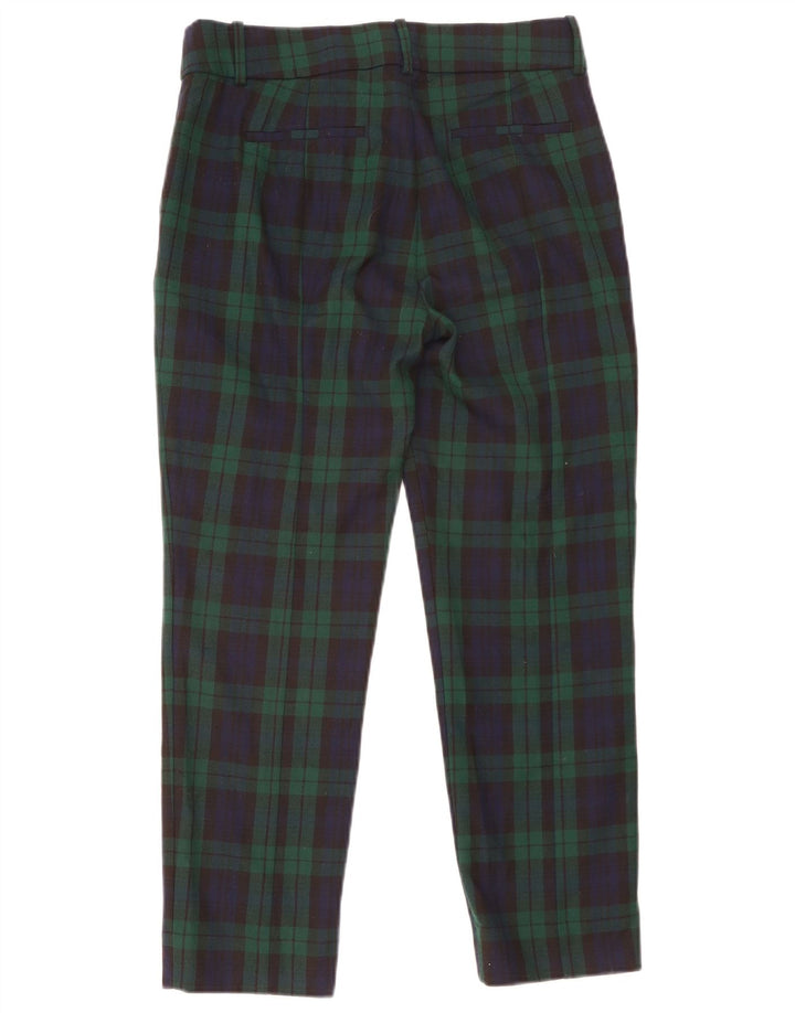 J. Crew Calça feminina Cameron cortada US 6 médio W30 L26 xadrez verde